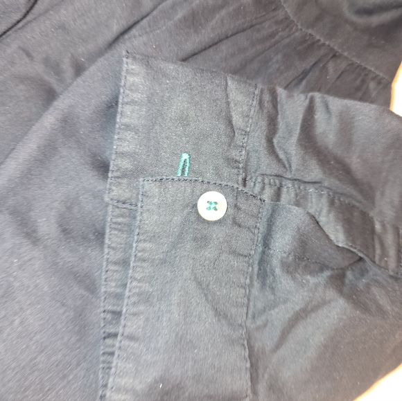 Anthropologie Moulinette Souers Navy Reed Shirt Dress Women's Size 4 - Picture 6 of 10